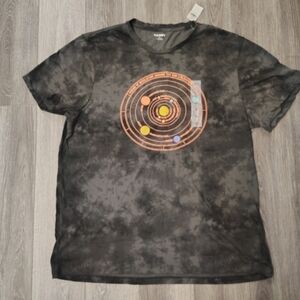 Old Navy Black Tie-Dye Solar System Tee XL NWT